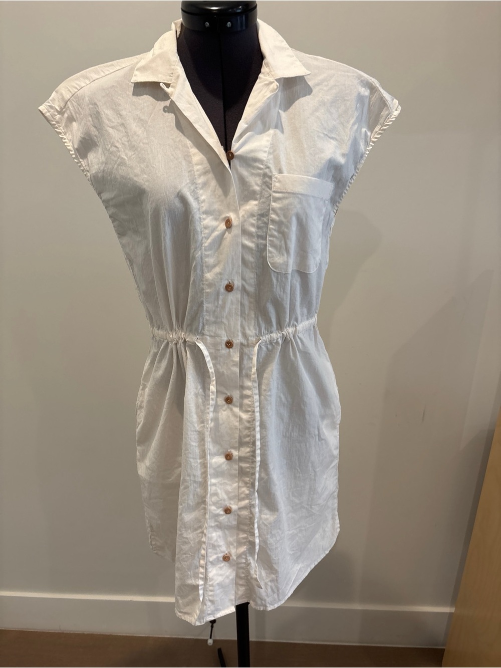 Steven Alan White Button-Front Mini Shirt Dress